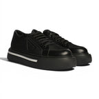 Prada Triangle Black Leather White Lane - 2