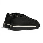 Prada Triangle Black Leather White Lane - 3