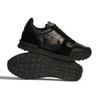 Valentino Garavani Camouflage Black Leather Sneakers - 4